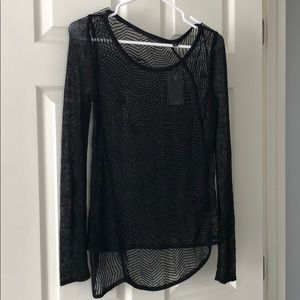 Long sleeve chevron text hem sweater